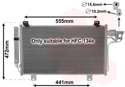Van Wezel 27005260 — Радіатор кондиціонера Mazda 3/6 13+ (вир-во Van Wezel)