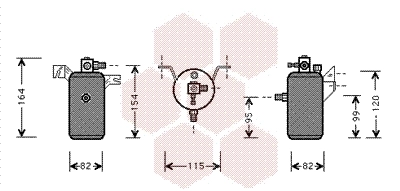 Filtre déshydratant, climatisation VAN WEZEL 0900D014