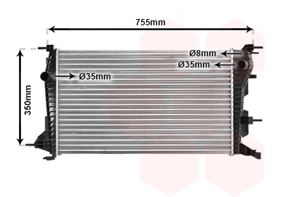 Van Wezel 43002460 — Радіатор охолодження двигуна RENAULT FLUENCE 10>13 (Van Wezel)