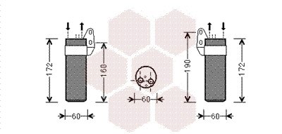 Filtre déshydratant, climatisation VAN WEZEL 4300D450