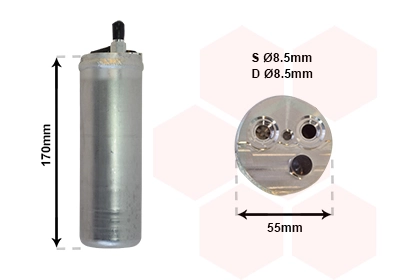 Filtre déshydratant, climatisation VAN WEZEL 3700D371