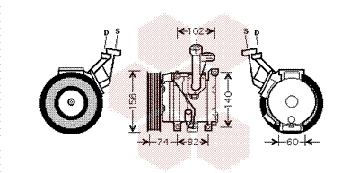 Compresseur, climatisation VAN WEZEL 5300K440