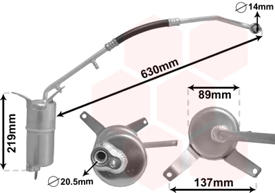 Filtre déshydratant, climatisation VAN WEZEL 1800D111