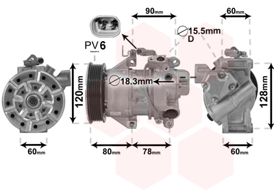 Compresseur, climatisation VAN WEZEL 5300K656