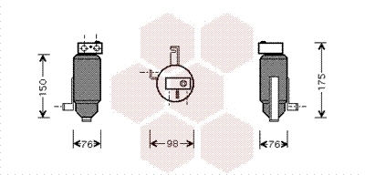 Filtre déshydratant, climatisation VAN WEZEL 4000D059