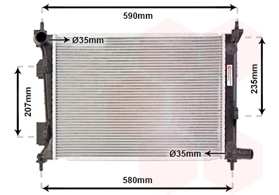 Van Wezel 82002277 — Радіатор охолодження RIO/ACCENT MT 11- (вир-во Van Wezel)
