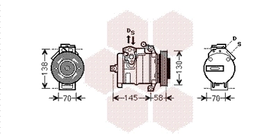 Compresseur, climatisation VAN WEZEL 3000K494