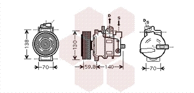 Compresseur, climatisation VAN WEZEL 0300K295