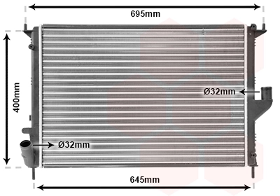 Van Wezel 43002477 — Радіатор охолодження LOGAN/DUSTER/SANDERO +-AC(вир-во Van Wezel)