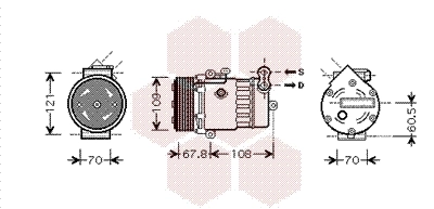 Compresseur, climatisation VAN WEZEL 3700K377