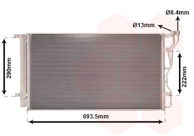 Condenseur, climatisation VAN WEZEL 82005298