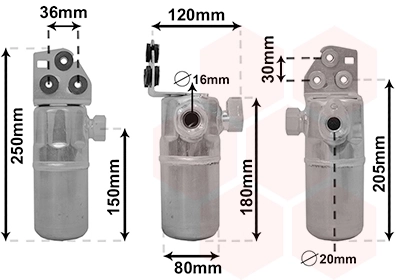 Filtre déshydratant, climatisation VAN WEZEL 0300D300