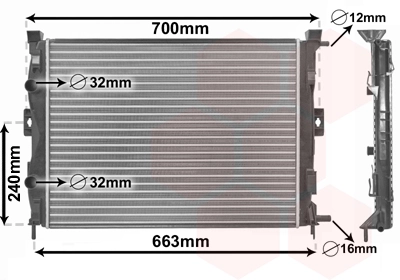 Van Wezel 43002306 — Радіатор охолодження RENAULT Megane, Scenic (вир-во Van Wezel)