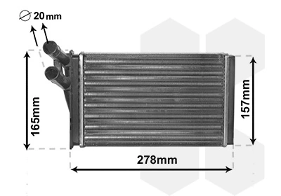 Van Wezel 03006097 — Радіатор обігрівача AUDI80/90/A4/VW PASSAT5 (Van Wezel)