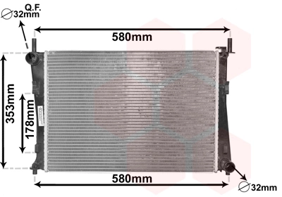 Van Wezel 18002325 — Радіатор охолодження двигуна FIESTA5/FUSION 14/6 MT 02 (Van Wezel)