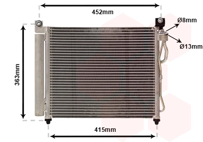 Condenseur, climatisation VAN WEZEL 83005065