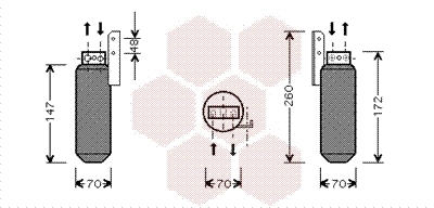 Filtre déshydratant, climatisation VAN WEZEL 3700D164