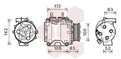 Compresseur, climatisation VAN WEZEL 2500K237