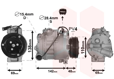 Compresseur, climatisation VAN WEZEL 0600K443