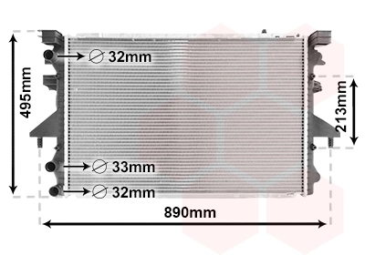 Van Wezel 58002230 — Радіатор охолодження двигуна TRANSPORTER T5 MT 03- (Van Wezel)