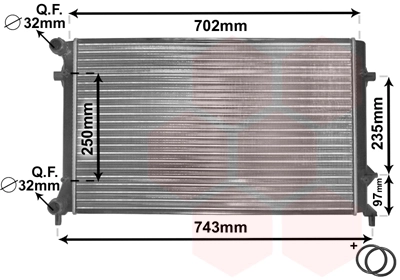 Van Wezel 58002204 — Радіатор охолодження двигуна GOLF5/TOURAN/A3 14/16 03- (Van Wezel)
