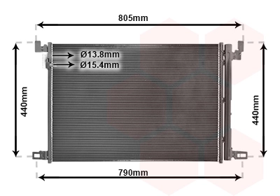 Van Wezel 58015705 — Радіатор кондиціонера AUDI A 6 / S 6 (C8) (18-) 40 TDI/ Q7 15+ (вир-во Van Wezel)