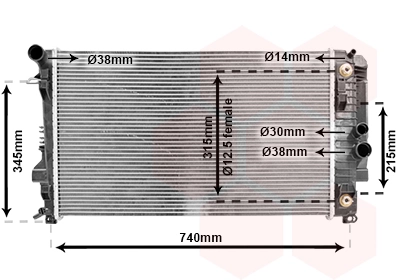 Van Wezel 30002460 — Радіатор охолодження MERCEDES V639 VIANO/VITO AT 03- (вир-во Van Wezel)