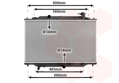 Van Wezel 27012704 — Радіатор охолодження Mazda CX-5 2.0/2.5 17+ (вир-во Van Wezel)