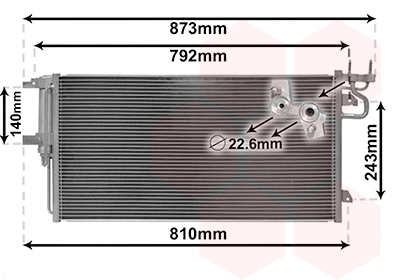 Van Wezel 18005617 — Радіатор кондиціонера Focus / Kuga TDCi 14+ (вир-во Van Wezel)
