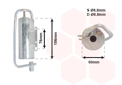 Filtre déshydratant, climatisation VAN WEZEL 3700D335