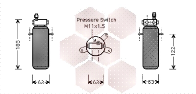 Filtre déshydratant, climatisation VAN WEZEL 4300D288