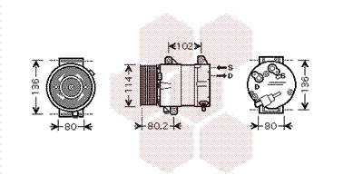 Compresseur, climatisation VAN WEZEL 4300K383