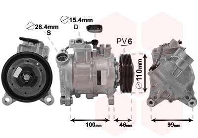 Compresseur, climatisation VAN WEZEL 0600K489