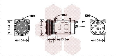 Compresseur, climatisation VAN WEZEL 0900K222