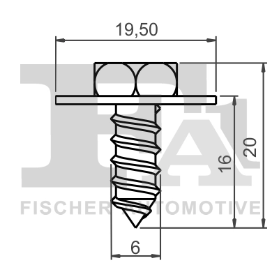 ŚRUBA Z PODKŁADKĄ UNIWERSALNA FI 6MM DŁ. 20MM