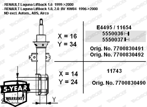 Amortisseur MONROE 11743