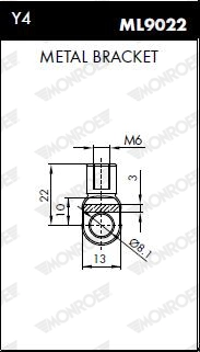 Vérin, capot-moteur MONROE ML5596