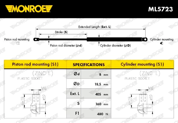 MONROE ML5723 — Амортизатор багажника