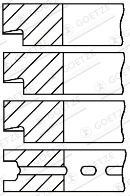 Jeu de segments de pistons GOETZE ENGINE 08-742500-00