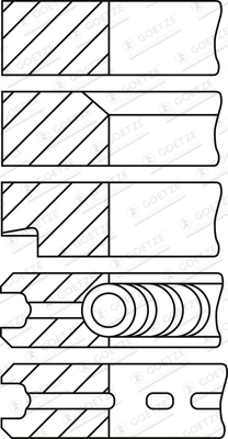 Jeu de segments de pistons GOETZE ENGINE 08-101000-00