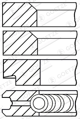 Jeu de segments de pistons GOETZE ENGINE 08-361900-00