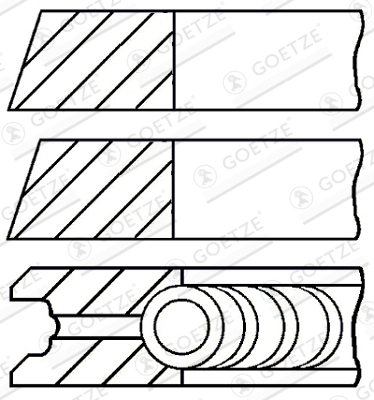 Jeu de segments de pistons GOETZE ENGINE 08-523700-00
