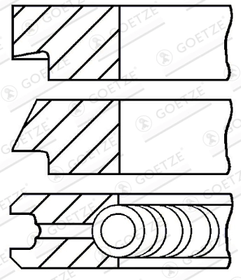 Jeu de segments de pistons GOETZE ENGINE 08-138200-00