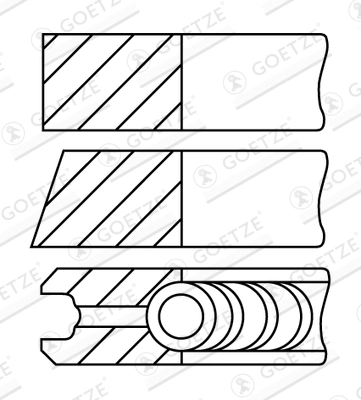 Jeu de segments de pistons GOETZE ENGINE 08-429100-10