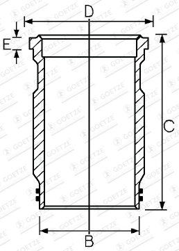 Chemise de cylindre GOETZE ENGINE 15-457590-00