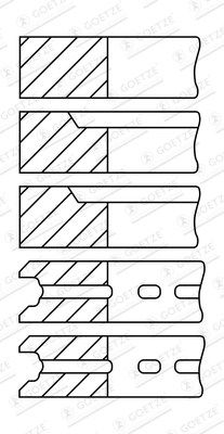 Jeu de segments de pistons GOETZE ENGINE 08-126311-10