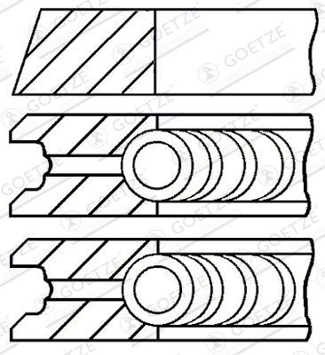 Jeu de segments de pistons GOETZE ENGINE 08-525800-00