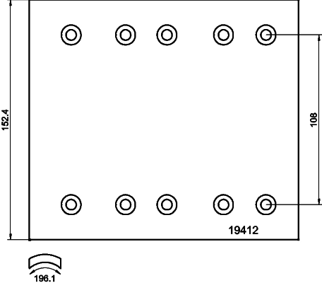 Garniture de frein, frein à tambour TEXTAR 19412