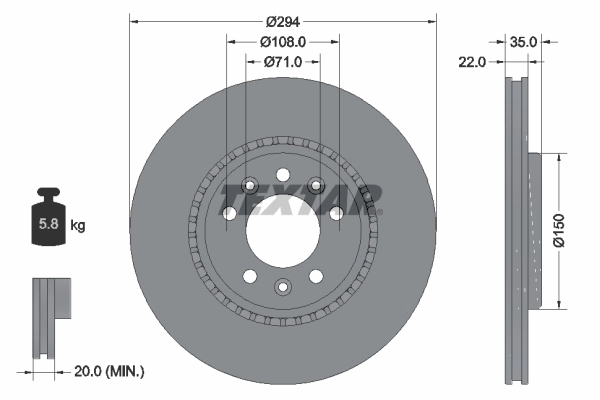 Disque de frein Textar