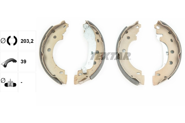 Jeu de mâchoires de frein TEXTAR 91052800